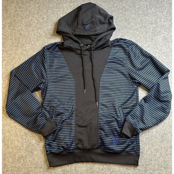 Air Jordan Hoodie Men's M Blue Striped Melo Dri Fit Nike Rep Drawstring - Picture 1 of 13